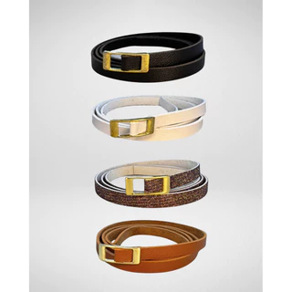 Cinto Slim Feminino Com Fivela Dourada Tradicional