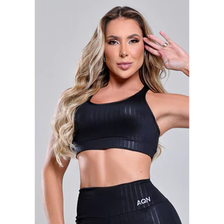 Top Nadador New Zig Preto com Forro Fitness AQN SPORT