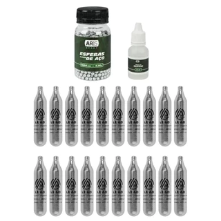 20 Co2 Leão 12g +1000 Esferas de Aço 4.5mm +Óleo de silicone