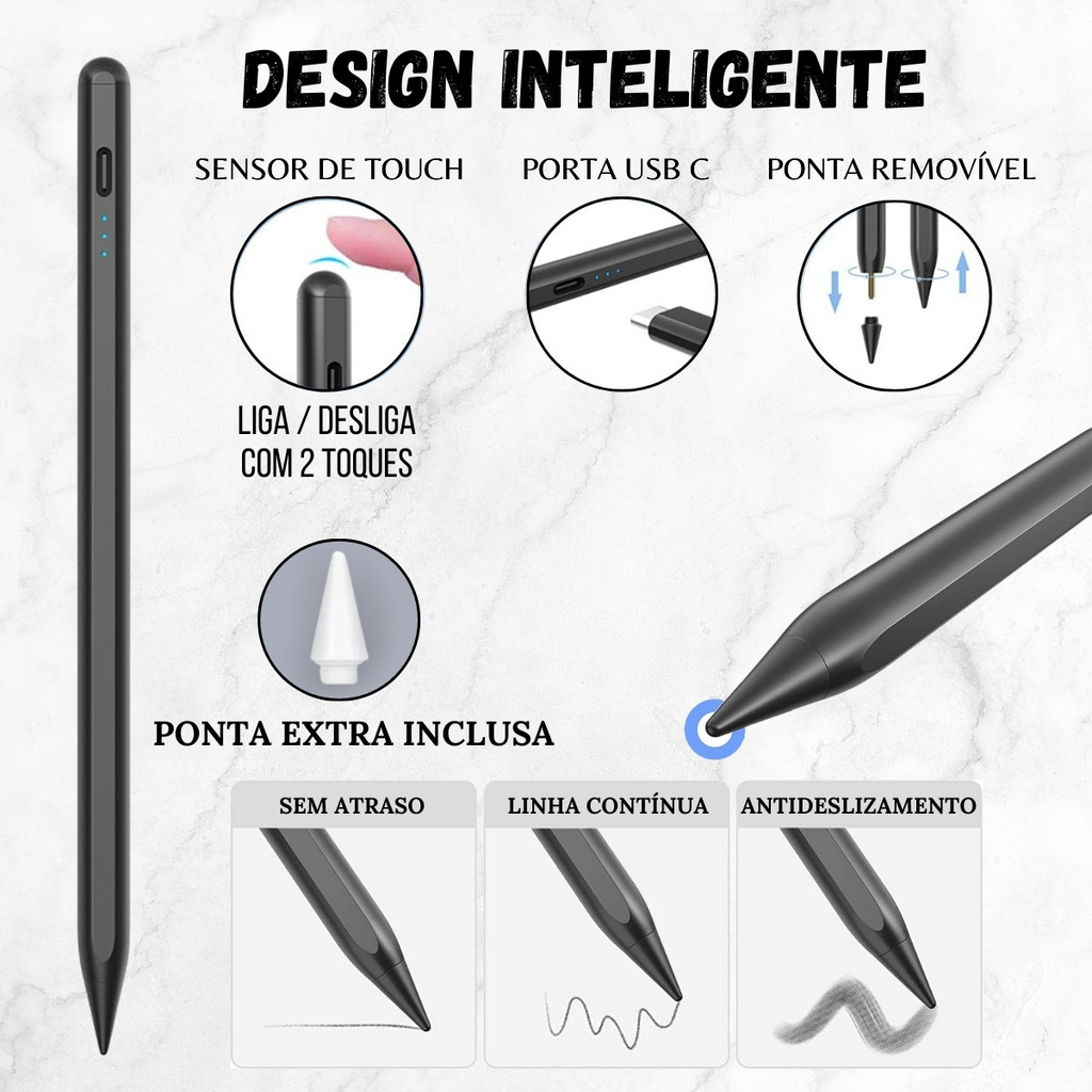 Caneta Premium Palm Rejection Para iPad iPad Air 7 (M3) 11