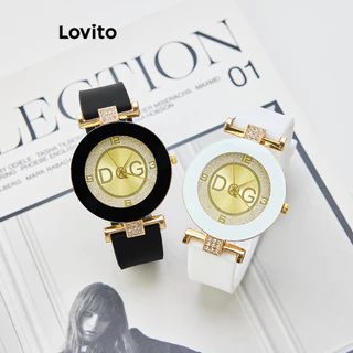 Lovito Casual Relógio Feminino de Quarto Simples Na Moda com Strass LFA78077