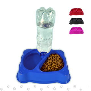 Comedouro Bebedouro Duplo Automático Suporte Para Garrafa Para Cachorro e Gatos 1200 ml