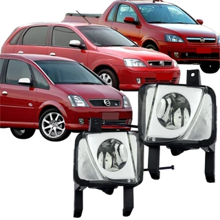 Par Farol Auxiliar Milha Corsa 2003 04 05 06 07 08 09 2010 11 Vidro Lente Lisa