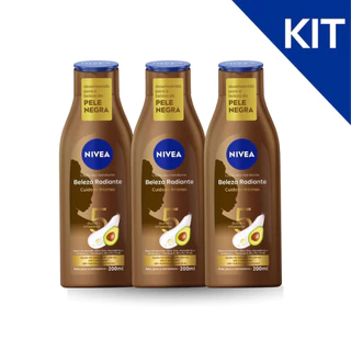Kit NIVEA Hidratante Desodorante Corporal Beleza Radiante Cuidado Intenso 200ml - 3 unidades