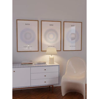 Kit 3 Quadros Decorativos Corpo Mente Alma Moderno