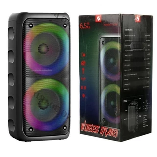 Caixa De Som KTS-1299 6.5" Dupla Alto-Falante Karaoke Portátil RGB Conexão Bluetooth Sem Fio Ideal para Festa ao Ar Livre