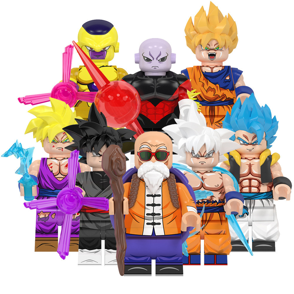 WM6178 Goku Black Son Gohan Mestre Roshi Jiren Gogeta Gold Frieza Mini Blocos De Anime Japonês Brinquedos Infantis