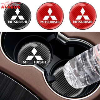1Pc Mitsubishi Porta-Copos Redondos De Fibra De Carbono Almofada Antiderrapante Para Mitsubishi Lancer Asx L200 Pajero Outlander Eclipse Cross