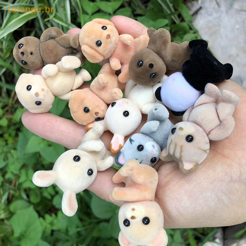 TULANGU Forest Family Animal Figure Rabbit Cão De Urso Panda Flocked Shaggy Figurine Macaco Modelo Brinquedo Para Kid BR