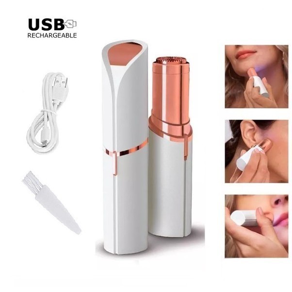 Depilador Batom Portátil Facial Buço Rosto Aparador Pelos USB