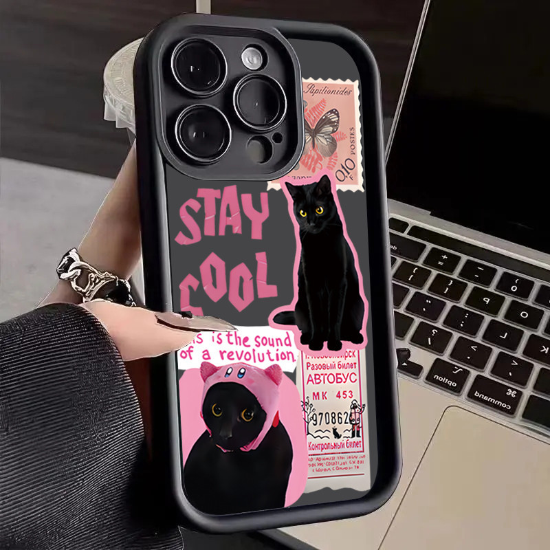 Capa Macia De Silicone À Prova De Choque Para O Samsung Galaxy S24 S23 Ultra S23 FE S22 S21 Plus S20 S21 Cute Stamp Cat