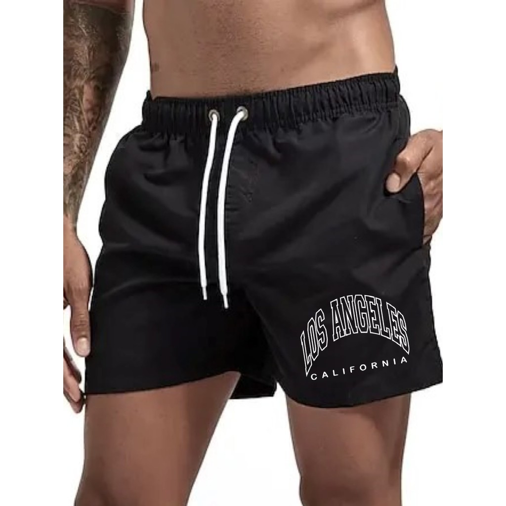 Short De Praia Masculino Vintage Anos 80 - Cintura Elástica E Secagem Rápida