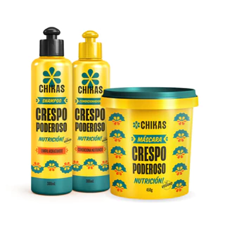Shampoo, Condicionador 300mL e Máscara 450g Crespo Poderoso Chikas