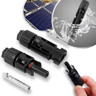 Kit 1 Par de Plug Terminal Conector MC4 Cabo Painel Energia Solar Placa Fotovoltaica Instalação de Módulo Inversor Macho e Fêmea