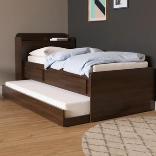 Cama de Solteiro Bibox Onix 2 Gavetas