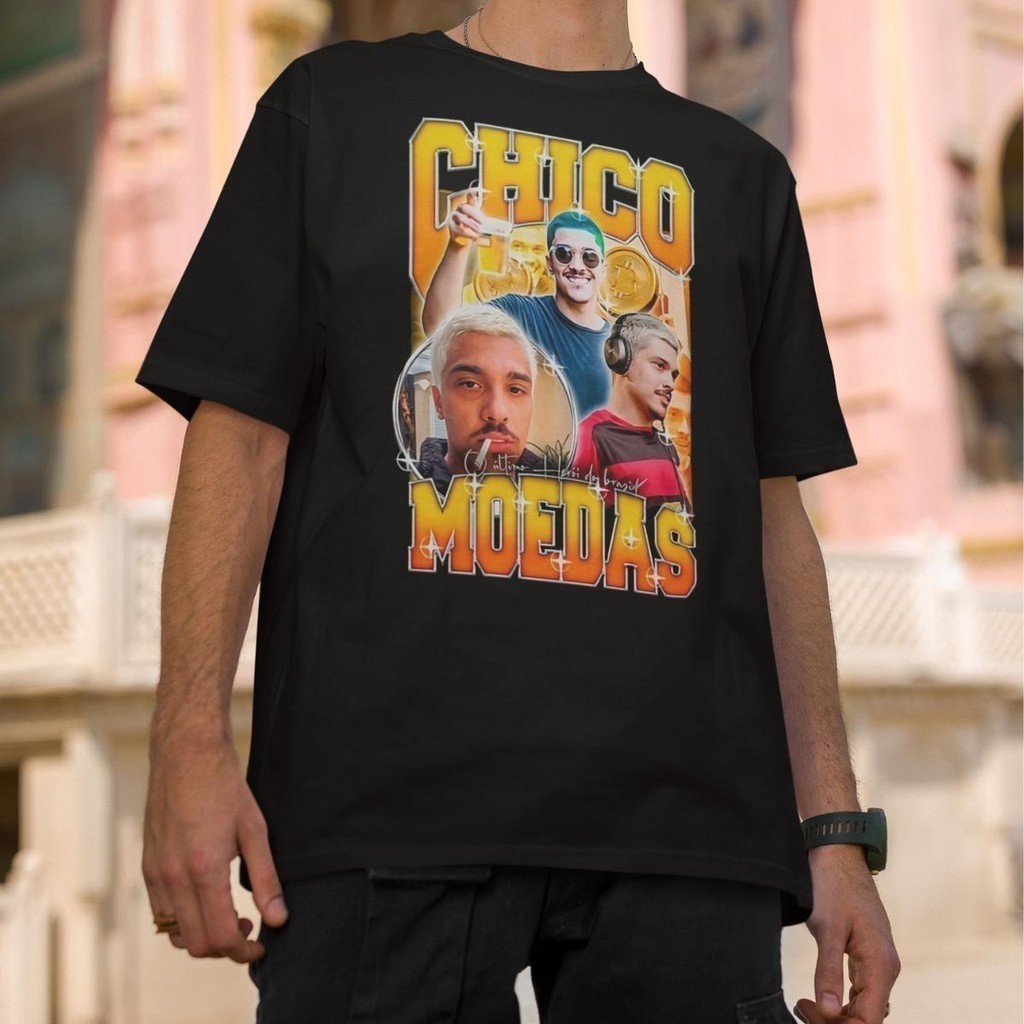 Bootleg Camisetas Chico Camisa OVERSIZED Chico Moedas Me Fiz De Lerdo  BitCoin Sonza