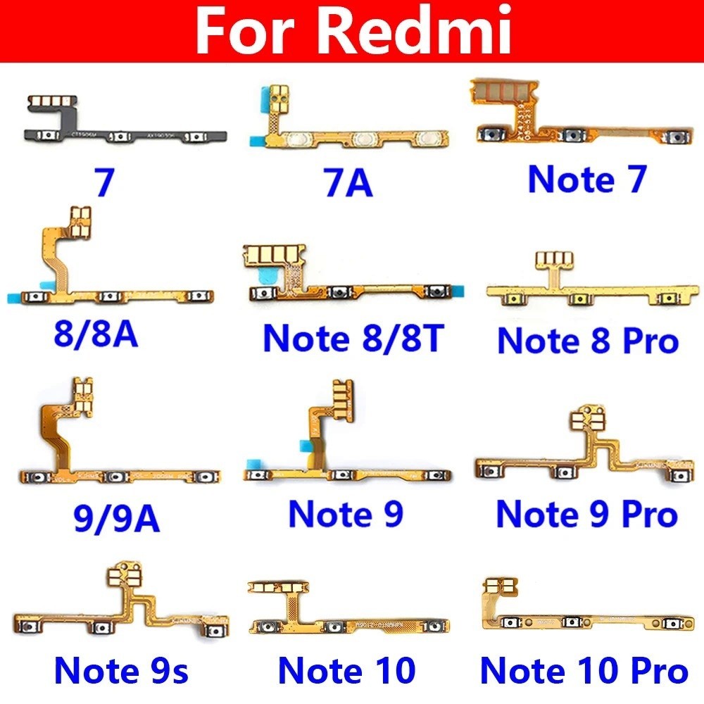 SNNC & Power On ff Volume Up Down Button Flex Para Xiaomi Redmi 7 7A 8 ...