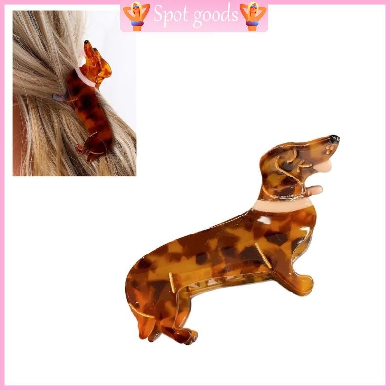 Vavavava Garra Cabelo Fofa Cauda Pônei Dachshund Shape Photography Hairpin Para Meninas