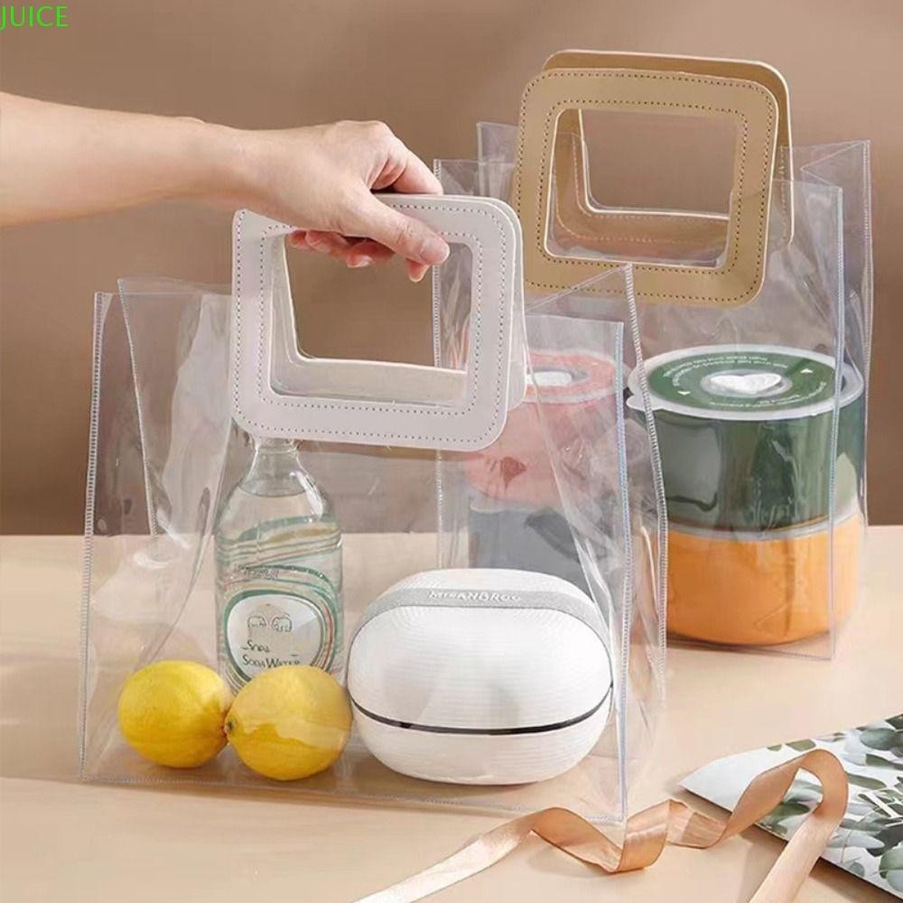 JUICE Tote Bag , Saco De Armazenamento Casamento Doce Mulher Bolsas De Mão Praia Fashion Lunch Box PVC Transparente