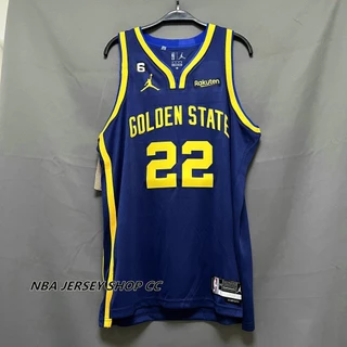 【 High Qualidade 】 2022-23 Novos Guerreiros Originais Da NBA GSW Golden State Warriors # 22 Andrew Wiggins Declaração Edição Jersey Marinha Prensada A Calor