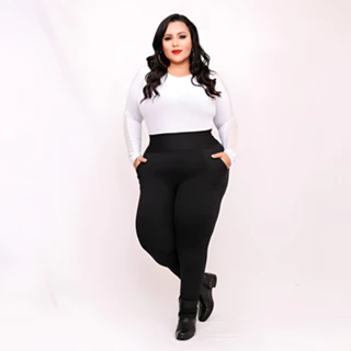 Legging Calça Plus Size Montaria C/ Bolso Otima Qualidade / Calca Pluz size