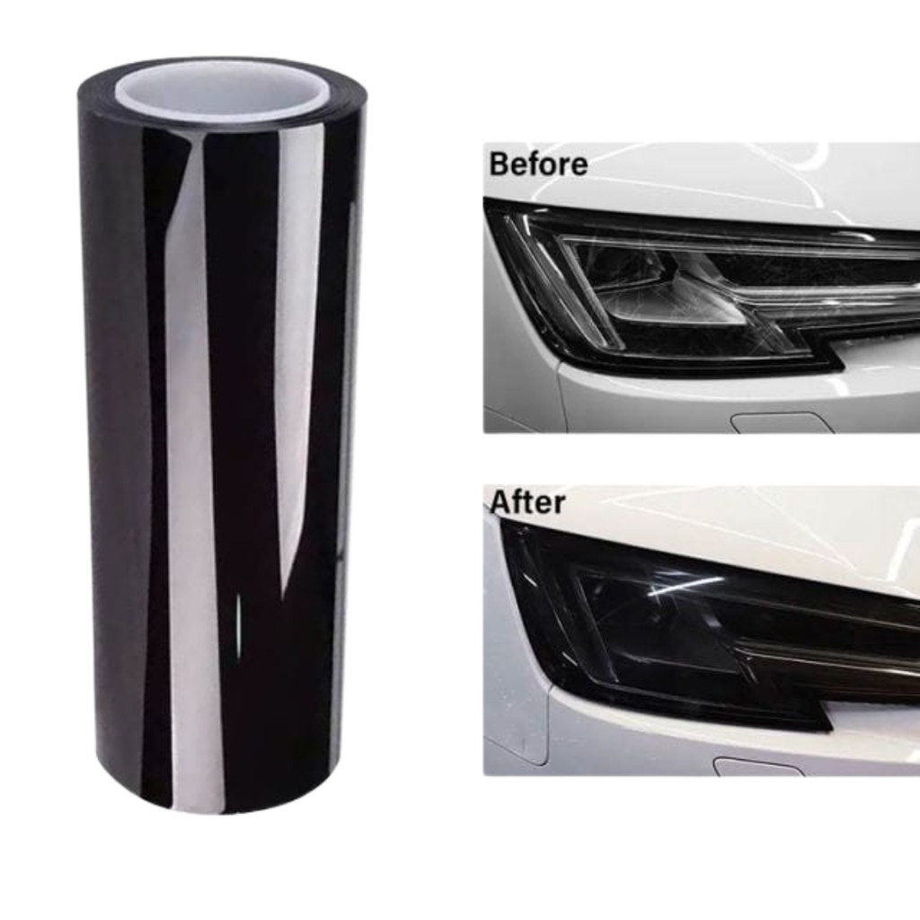 Ppf Tpu Para Farol Carro Na Cor Fumê Escuro Com Brilho 2mts