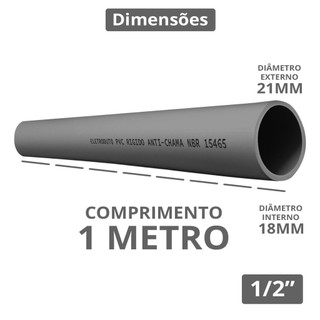 Kit 20 Unidades Conduite Eletroduto Cinza de Sobrepor 1/2 Polegada ...