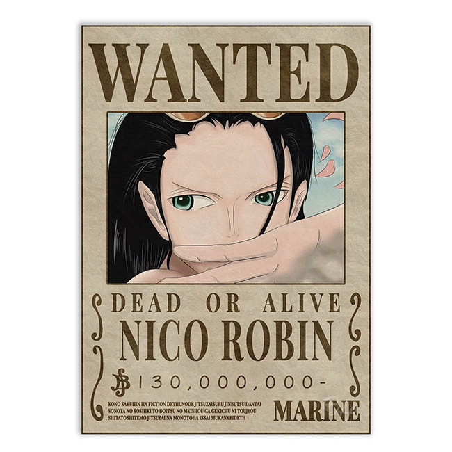 Placa One Piece Cartaz Procurada Nico Robin Wanted Poster | Shopee