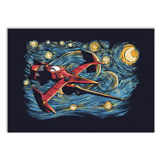 Placa Decorativa Cowboy Bebop X Van Gogh Decoração Geek