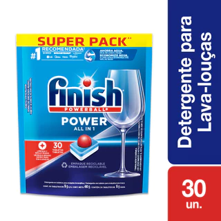 Detergente Lava Louças Finish Powerball com 30 Tabletes