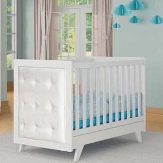 Berço Retro 100% MDF com Capitonê - Móveis Peroba