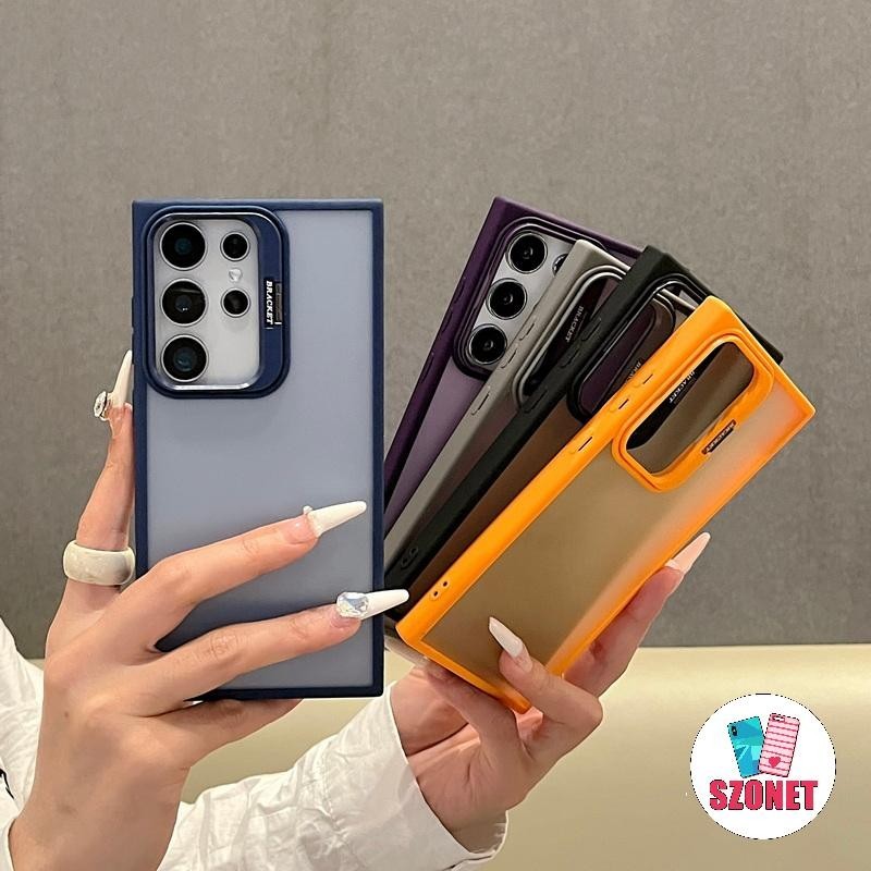 Capa De Celular Fosca Com Suporte Resistente À Prova De Choque Para Samsung Galaxy Ultra S24 S23 S22 S21 Plus A55 A54 A34 A14 A73 A52 A32 A12 A71 A51 A31 A70 A30 Anti-Queda