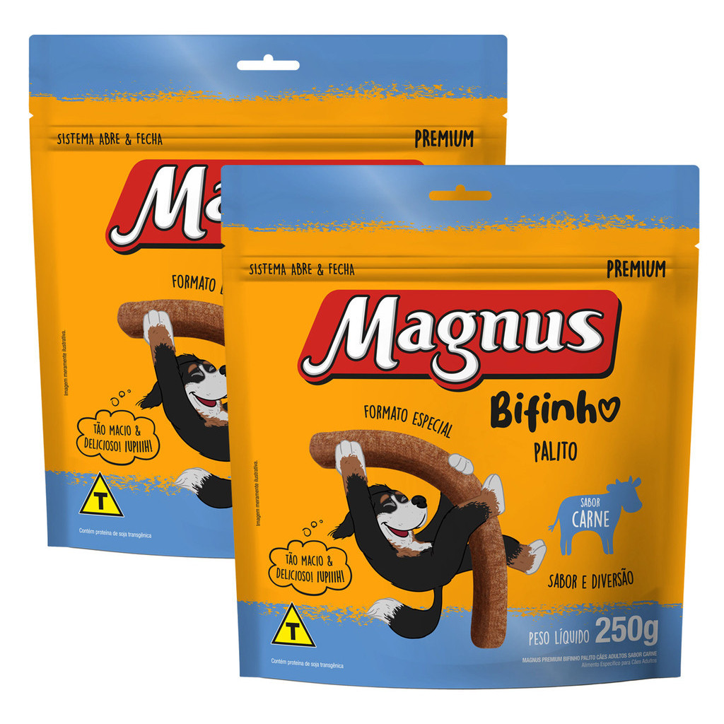 Petisco Magnus Bifinho Palitos Carne 250g 2 unid Cães Adultos em Oferta na Shopee