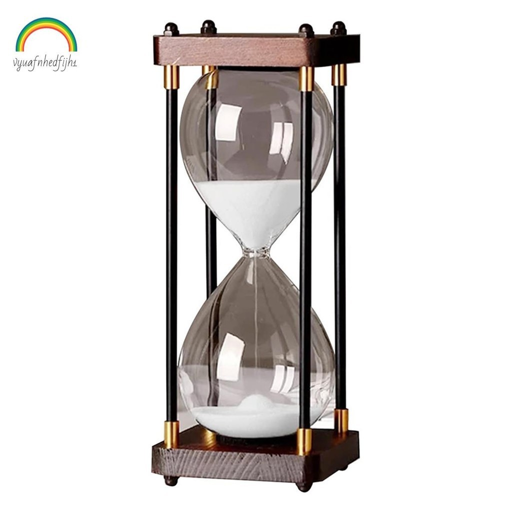 Ampulheta Grande 60 Minutos , De Vidro Arco-Íris , Branco