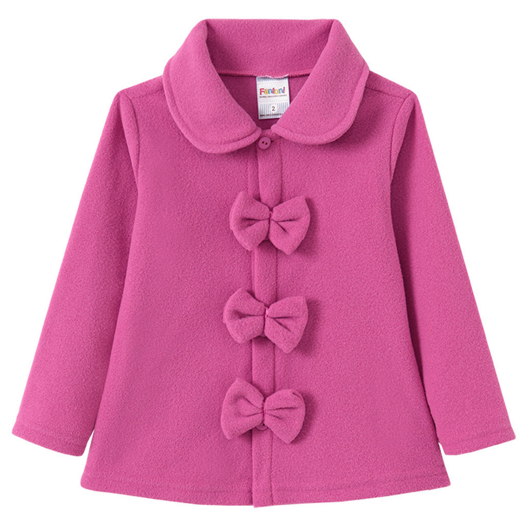 Casaco Soft Com Gola Infantil Bebê Menina Roupas De Inverno