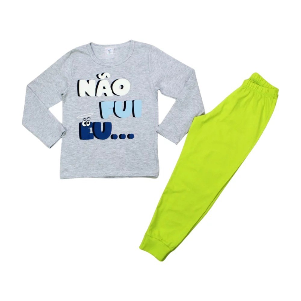 Pijama Malha Longo Masculino 6640 Estampa Não fui eu.. - BconB em Oferta na Shopee