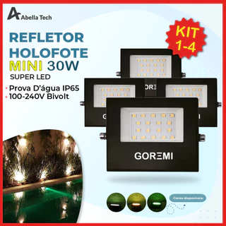 Kit 4 Refletor Holofote ECO Led 30W Bivolt 110V-220V Cor Branco Frio, Branco Quente e Verde IP65