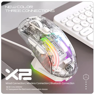 Attack Shark X2 Carregamento Magnético X2 mouse Bluetooth RGB Luminoso Sem Fio BT Conexão De Três Modos Eletrônico Transparente Para Competição De Jogos