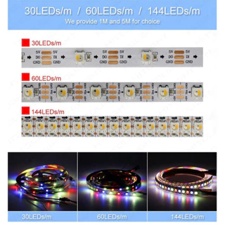 1M/3/4/5metros DC5V SK6812 RGBW/RGBWW 4 Em 1 Luz De Fita De Led WS2812B IC 30/60/144Leds/m Pixel Inteligente Endereçável Individual Para Decoração De Festa De Bar