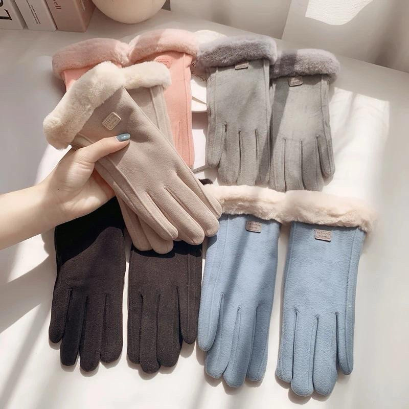 Luvas Femininas Touch Screen Pelucia Forrado Grossa Lolita