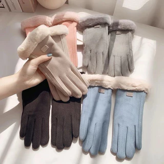 Luvas Femininas Touch Screen Pelucia Forrado Grossa Lolita