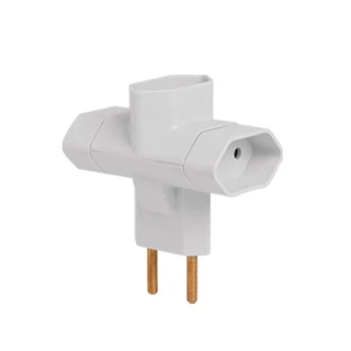 Pino Multiplicador 3 Saidas Ilumi 2p 10a /250v Cinza 10x1 em Oferta na Shopee