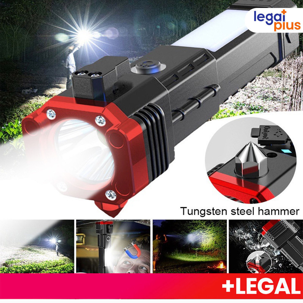 lanterna tática indestrutível 4 em 1 Martelo Magnético Multifuncional COB Fundamentos de Acampamento ao Ar Livre