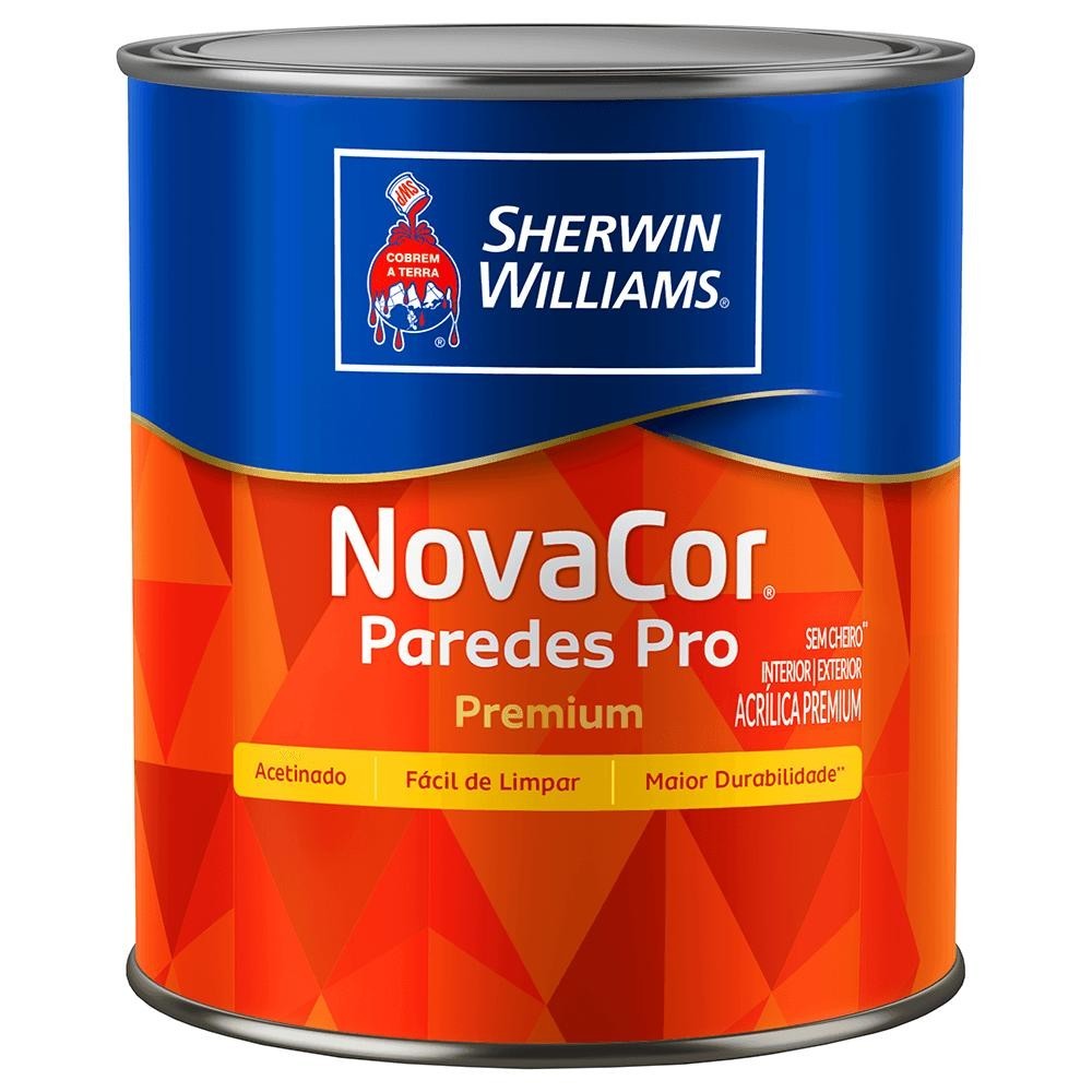 Tinta Acrílica Premium Sherwin-Williams Novacor Paredes Pro Acetinado ...