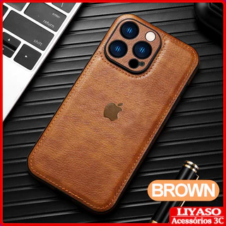 Capa De Couro De Luxo Para iPhone 11 12 13 14 15 Pro Max Plus Proteção Total Da Câmera À Prova De Choque Traseira