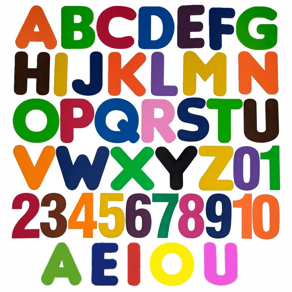 Alfabeto 26 letras Números 0 a 10 com Sinais e Vogais Gigante 15cm ...