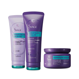 Kit Hidratação Micelar Shampoo 250mL, Condicionador 200mL e Máscara 250g Siage Eudora