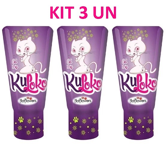 KIT 3 KULOKO GEL LUBRIFICANTE FEMININO 15g HOTFLOWERS