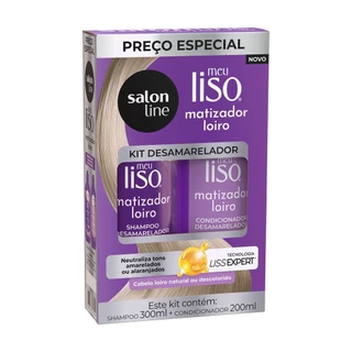 Kit Shampoo 300ml + Condicionador 200ml  Meu Liso Matizador Loiro em Oferta na Shopee
