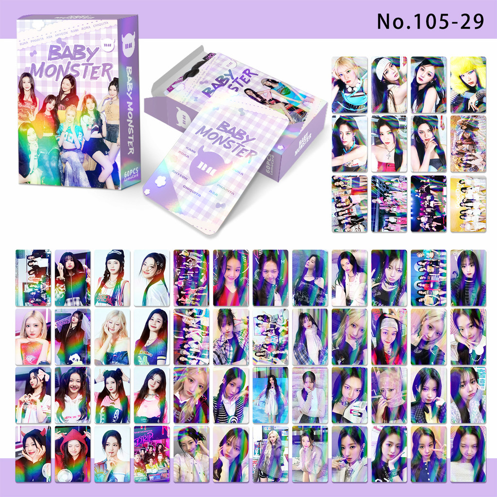 Cartão Fotográfico BABYMONSTER LOMO Holográfico Olá Monstros BABY
